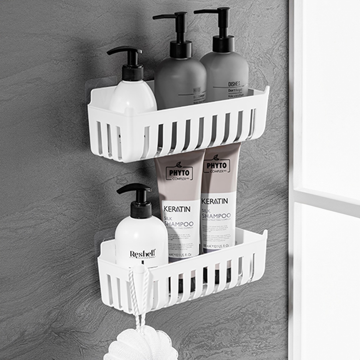 DEBY 2Lİ BANYO RAFI - BEYAZ