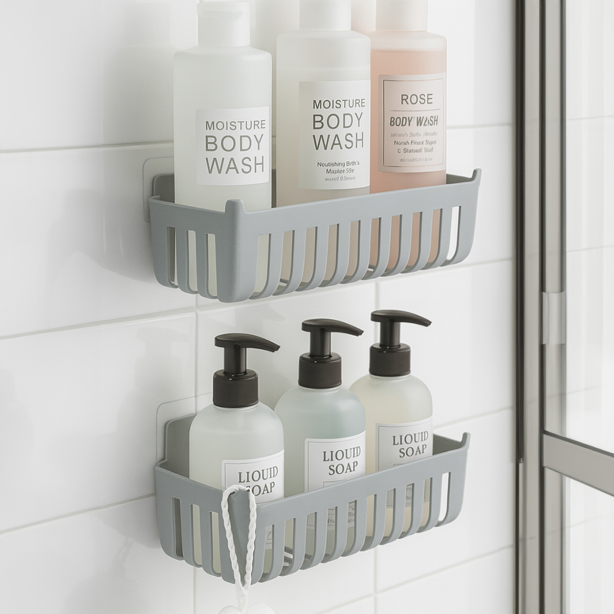 DEBY 2Lİ BANYO RAFI - GRİ