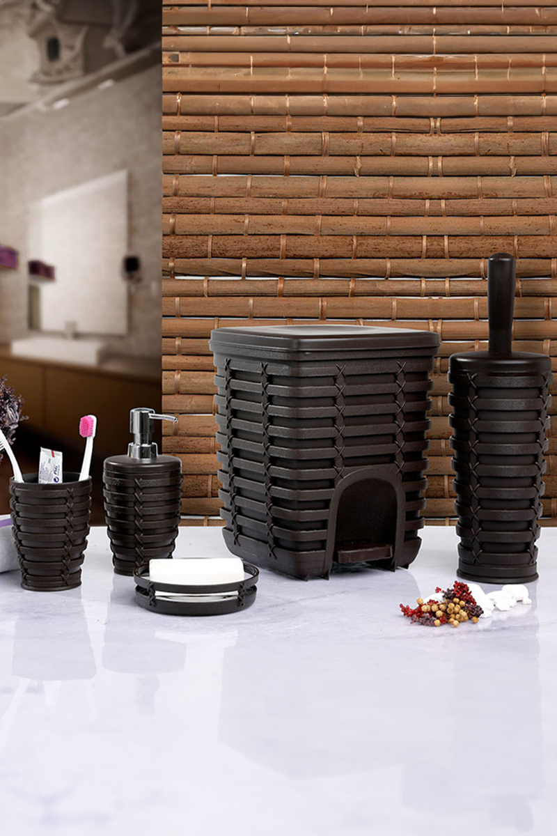 PALM  5 Lİ BANYO SETİ  / KAHVERENGİ